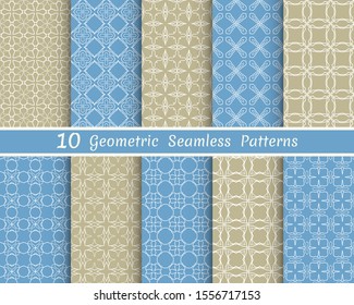 Set of seamless line patterns. Colorful geometric backgrounds collection. Endless repeating linear texture for wallpaper, packaging, banners, invitations, business cards, fabric print