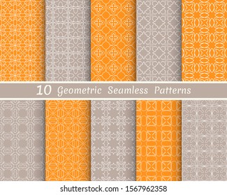 Set of seamless line patterns. Colorful geometric backgrounds collection. Endless repeating linear texture for wallpaper, packaging, banners, invitations, business cards, fabric print
