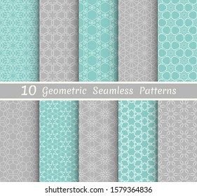 Set of seamless line patterns. Colorful geometric backgrounds collection. Endless repeating linear texture for wallpaper, packaging, banners, invitations, business cards, fabric print
