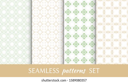 Set of seamless line patterns. Colorful geometric backgrounds collection. Endless repeating linear texture for wallpaper, packaging, banners, invitations, business cards, fabric print