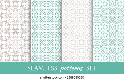 Set of seamless line patterns. Colorful geometric backgrounds collection. Endless repeating linear texture for wallpaper, packaging, banners, invitations, business cards, fabric print