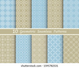 Set of seamless line patterns. Colorful geometric backgrounds collection. Endless repeating linear texture for wallpaper, packaging, banners, invitations, business cards, fabric print