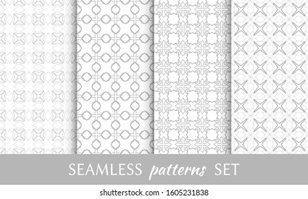 Set of seamless line patterns. Colorful geometric backgrounds collection. Endless repeating linear texture for wallpaper, packaging, banners, invitations, business cards, fabric print