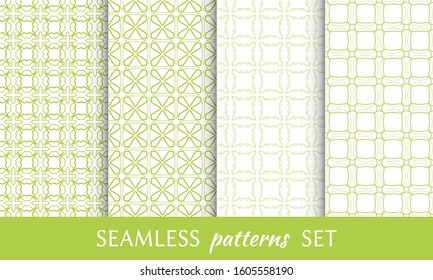 Set of seamless line patterns. Colorful geometric backgrounds collection. Endless repeating linear texture for wallpaper, packaging, banners, invitations, business cards, fabric print