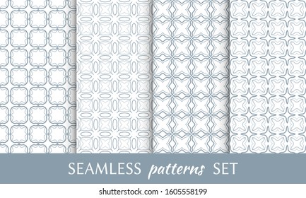 Set of seamless line patterns. Colorful geometric backgrounds collection. Endless repeating linear texture for wallpaper, packaging, banners, invitations, business cards, fabric print