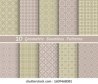 Set of seamless line patterns. Colorful geometric backgrounds collection. Endless repeating linear texture for wallpaper, packaging, banners, invitations, business cards, fabric print