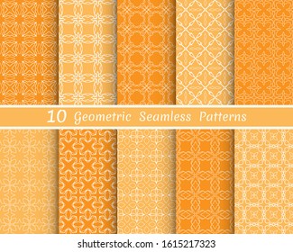 Set of seamless line patterns. Colorful geometric backgrounds collection. Endless repeating linear texture for wallpaper, packaging, banners, invitations, business cards, fabric print