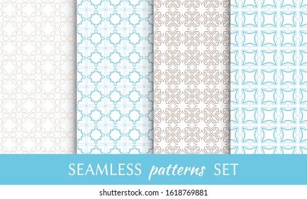 Set of seamless line patterns. Colorful geometric backgrounds collection. Endless repeating linear texture for wallpaper, packaging, banners, invitations, business cards, fabric print