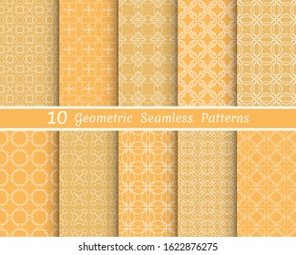 Set of seamless line patterns. Colorful geometric backgrounds collection. Endless repeating linear texture for wallpaper, packaging, banners, invitations, business cards, fabric print