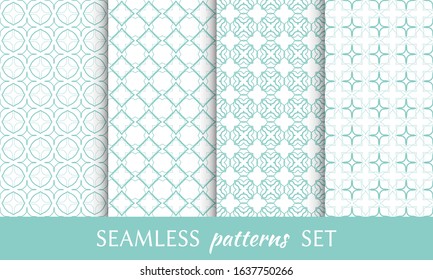 Set of seamless line patterns. Colorful geometric backgrounds collection. Endless repeating linear texture for wallpaper, packaging, banners, invitations, business cards, fabric print