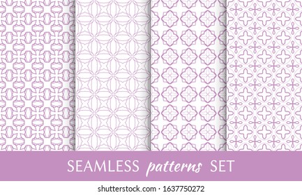 Set of seamless line patterns. Colorful geometric backgrounds collection. Endless repeating linear texture for wallpaper, packaging, banners, invitations, business cards, fabric print