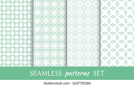 Set of seamless line patterns. Colorful geometric backgrounds collection. Endless repeating linear texture for wallpaper, packaging, banners, invitations, business cards, fabric print