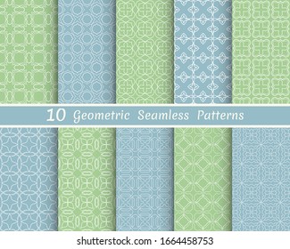 Set of seamless line patterns. Colorful geometric backgrounds collection. Endless repeating linear texture for wallpaper, packaging, banners, invitations, business cards, fabric print
