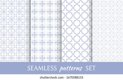 Conjunto de patrones de línea sin fisuras. Colección de fondo geométrico y colorido. Textura lineal extensible para papel pintado, embalaje, banners, invitaciones, tarjetas de visita, impresión de tela