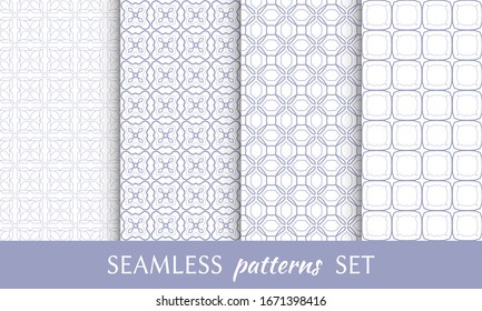 Set of seamless line patterns. Colorful geometric backgrounds collection. Endless repeating linear texture for wallpaper, packaging, banners, invitations, business cards, fabric print