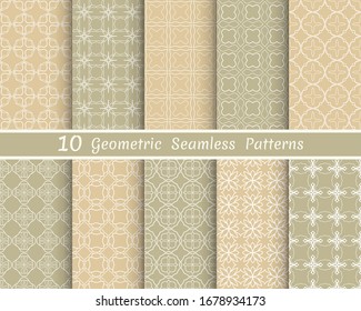 Conjunto de patrones de línea sin fisuras. Colección de fondo geométrico y colorido. Textura lineal extensible para papel pintado, embalaje, banners, invitaciones, tarjetas de visita, impresión de tela