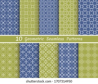 Set of seamless line patterns. Colorful geometric backgrounds collection. Endless repeating linear texture for wallpaper, packaging, banners, invitations, business cards, fabric print