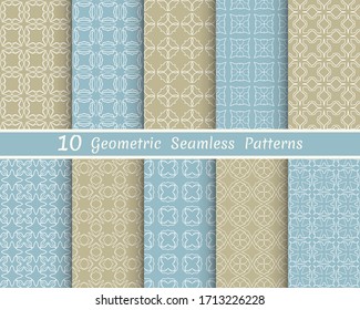 Conjunto de patrones de línea sin fisuras. Colección de fondo geométrico y colorido. Textura lineal extensible para papel pintado, embalaje, banners, invitaciones, tarjetas de visita, impresión de tela
