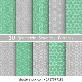 Set of seamless line patterns. Colorful geometric backgrounds collection. Endless repeating linear texture for wallpaper, packaging, banners, invitations, business cards, fabric print