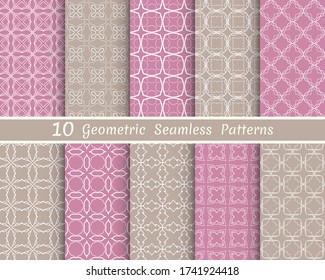 Conjunto de patrones de línea sin fisuras. Colorosa colección de fondo geométrico. Textura lineal repetitiva sin fin para papel pintado, embalaje, banners, invitaciones, tarjetas de visita, impresión de tela