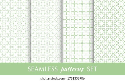 Set of seamless line patterns. Colorful geometric backgrounds collection. Endless repeating linear texture for wallpaper, packaging, banners, invitations, business cards, fabric print