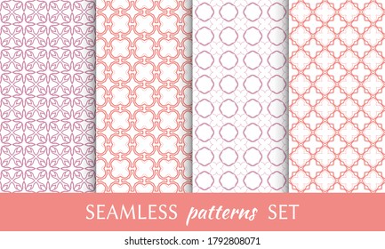 Set of seamless line patterns. Colorful geometric backgrounds collection. Endless repeating linear texture for wallpaper, packaging, banners, invitations, business cards, fabric print
