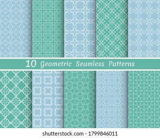 Set of seamless line patterns. Colorful geometric backgrounds collection. Endless repeating linear texture for wallpaper, packaging, banners, invitations, business cards, fabric print