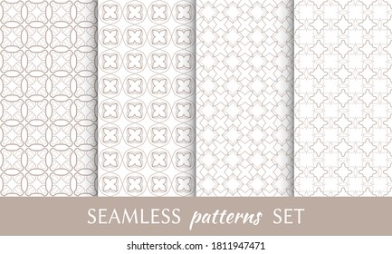 Set of seamless line patterns. Colorful geometric backgrounds collection. Endless repeating linear texture for wallpaper, packaging, banners, invitations, business cards, fabric print