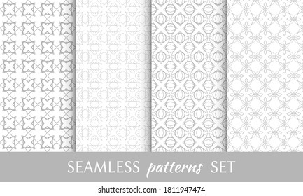 Set of seamless line patterns. Colorful geometric backgrounds collection. Endless repeating linear texture for wallpaper, packaging, banners, invitations, business cards, fabric print