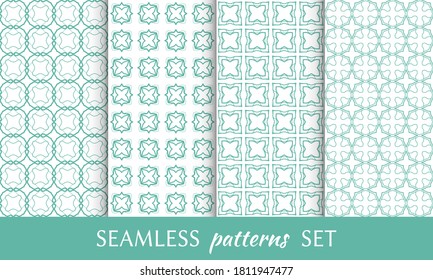 Set of seamless line patterns. Colorful geometric backgrounds collection. Endless repeating linear texture for wallpaper, packaging, banners, invitations, business cards, fabric print