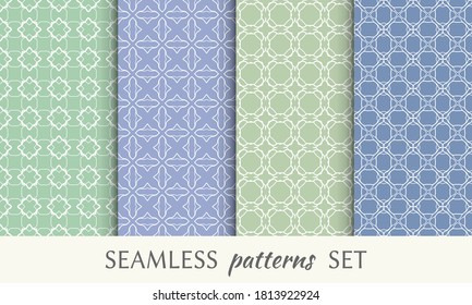Set of seamless line patterns. Colorful geometric backgrounds collection. Endless repeating linear texture for wallpaper, packaging, banners, invitations, business cards, fabric print