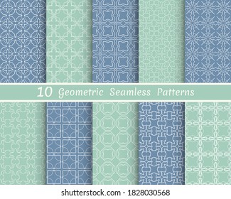 Set of seamless line patterns. Colorful geometric backgrounds collection. Endless repeating linear texture for wallpaper, packaging, banners, invitations, business cards, fabric print