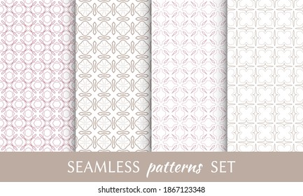 Set of seamless line patterns. Colorful geometric backgrounds collection. Endless repeating linear texture for wallpaper, packaging, banners, invitations, business cards, fabric print