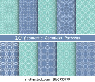 Set of seamless line patterns. Colorful geometric backgrounds collection. Endless repeating linear texture for wallpaper, packaging, banners, invitations, business cards, fabric print