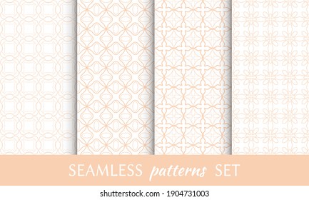 Set of seamless line patterns. Colorful geometric backgrounds collection. Endless repeating linear texture for wallpaper, packaging, banners, invitations, business cards, fabric print