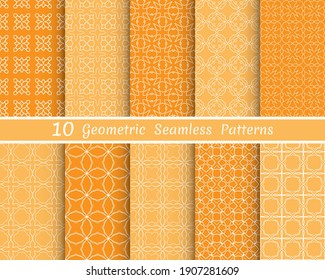 Set of seamless line patterns. Colorful geometric backgrounds collection. Endless repeating linear texture for wallpaper, packaging, banners, invitations, business cards, fabric print