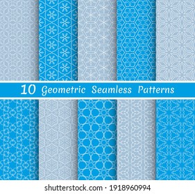 Set of seamless line patterns. Colorful geometric backgrounds collection. Endless repeating linear texture for wallpaper, packaging, banners, invitations, business cards, fabric print