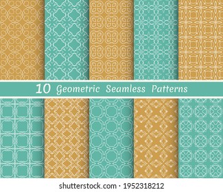 Set of seamless line patterns. Colorful geometric backgrounds collection. Endless repeating linear texture for wallpaper, packaging, banners, invitations, business cards, fabric print