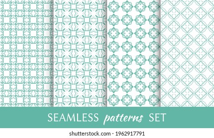 Set of seamless line patterns. Colorful geometric backgrounds collection. Endless repeating linear texture for wallpaper, packaging, banners, invitations, business cards, fabric print