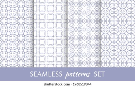 Set of seamless line patterns. Colorful geometric backgrounds collection. Endless repeating linear texture for wallpaper, packaging, banners, invitations, business cards, fabric print