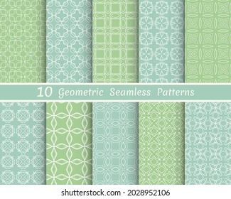 Set of seamless line patterns. Colorful geometric backgrounds collection. Endless repeating linear texture for wallpaper, packaging, banners, invitations, business cards, fabric print