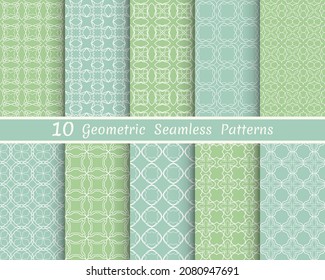 Conjunto de patrones de línea sin fisuras. Colorida colección de fondos geométricos. Textura lineal repetitiva sin fin para papel pintado, embalaje, banners, invitaciones, tarjetas de visita, impresión de tela