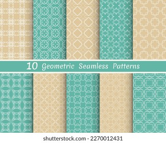 Set of seamless line patterns. Colorful geometric backgrounds collection. Endless repeating linear texture for wallpaper, packaging, banners, invitations, business cards, fabric print