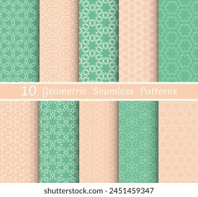 Set of seamless line patterns. Colorful geometric backgrounds collection. Endless repeating linear texture for wallpaper, packaging, banners, invitations, business cards, fabric print