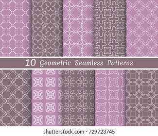 Set of seamless line patterns. Colorful geometric backgrounds collection. Endless repeating linear texture for wallpaper, packaging, banners, invitations, business cards, fabric print