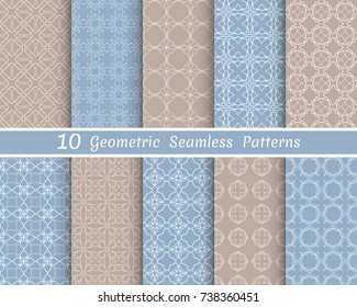 Set of seamless line patterns. Colorful geometric backgrounds collection. Endless repeating linear texture for wallpaper, packaging, banners, invitations, business cards, fabric print