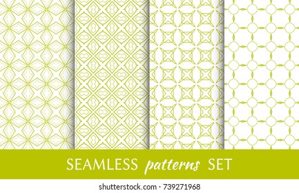 Set of seamless line patterns. Colorful geometric backgrounds collection. Endless repeating linear texture for wallpaper, packaging, banners, invitations, business cards, fabric print