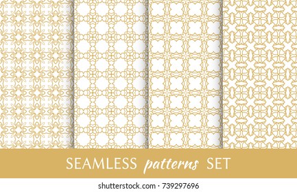 Set of seamless line patterns. Colorful geometric backgrounds collection. Endless repeating linear texture for wallpaper, packaging, banners, invitations, business cards, fabric print