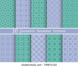 Set of seamless line patterns. Colorful geometric backgrounds collection. Endless repeating linear texture for wallpaper, packaging, banners, invitations, business cards, fabric print