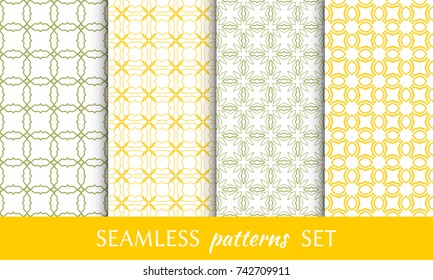 Set of seamless line patterns. Colorful geometric backgrounds collection. Endless repeating linear texture for wallpaper, packaging, banners, invitations, business cards, fabric print